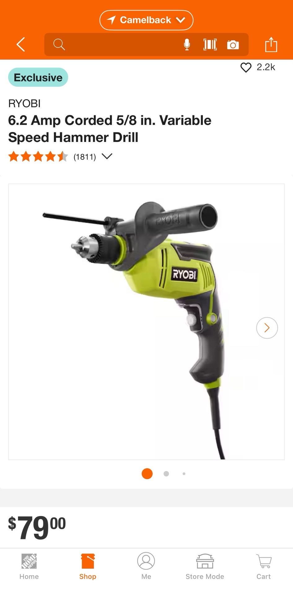 6.2 Amp Corded 5/8 in. Variable Speed Hammer Drill