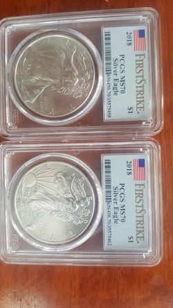 PCGS MS 70 SILVER EAGLE FIRST STRIKE (each)