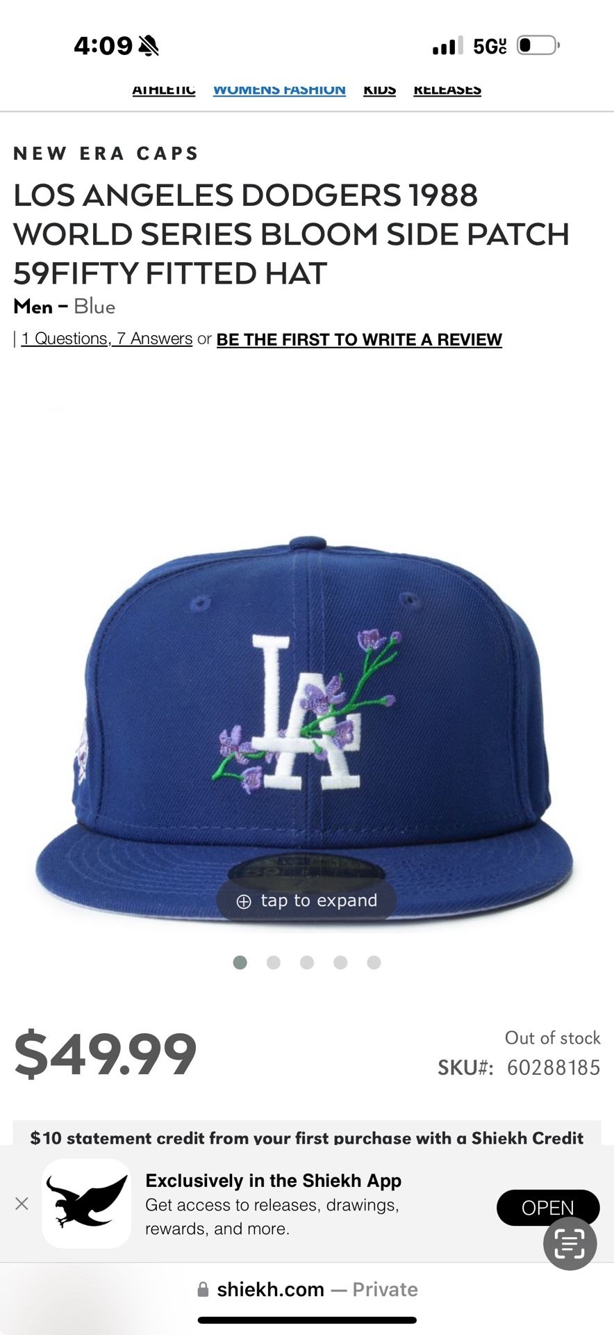 DODGERS WORLD SERIES FITTED HAT $30