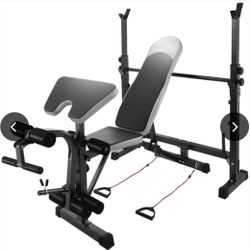 Ancheer Adjustable Weight Bench Press Barbell Rack 660lb Weightlifting Strength Training for Sale in Pembroke Pines FL OfferUp