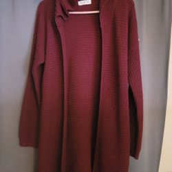Long Sweater Burgundy Size L