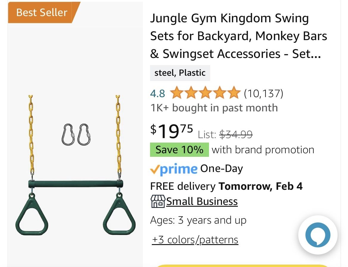 Heavy Duty Monkey Bars (green)