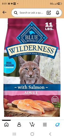 Blue Buffalo Wilderness Salmon Adult Cat Food 11 lbs
