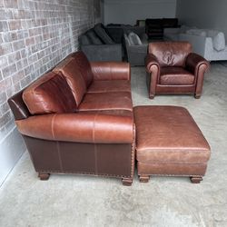 Vintage Ralph Lauren Leather Library Sofa Set -Delivery Available