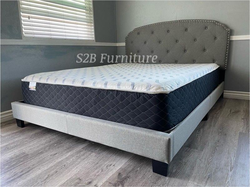 Queen Grey Burlap With Ortho Matres!!