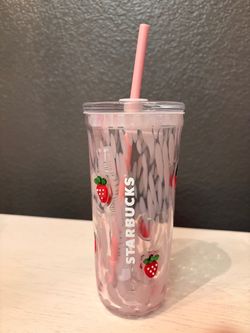 Starbucks Strawberry Glass Tumbler