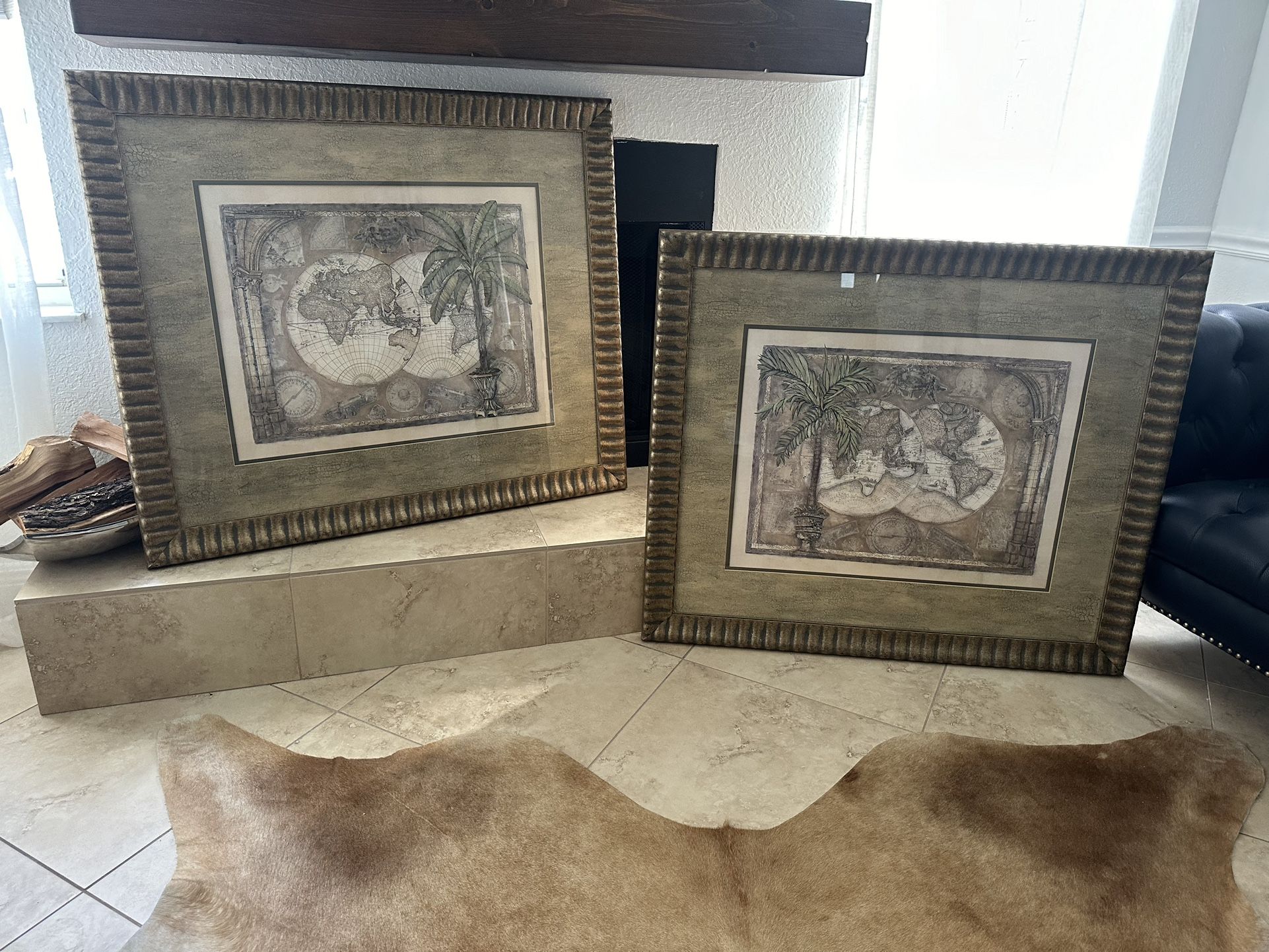 Vintage World π Map Picture Set $100