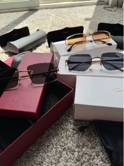 Cartiersunglasses for sale gold frame black / brown lenses