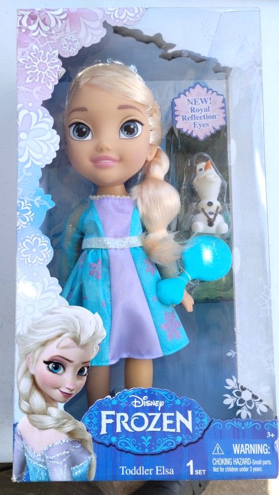 DISNEY FROZEN PRINCESS TODDLER ELSA DOLL ROYAL REFLECTION EYES New Rare (FREE GIFT)