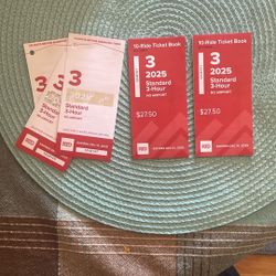 28 Bus Tickets Bus or Rail