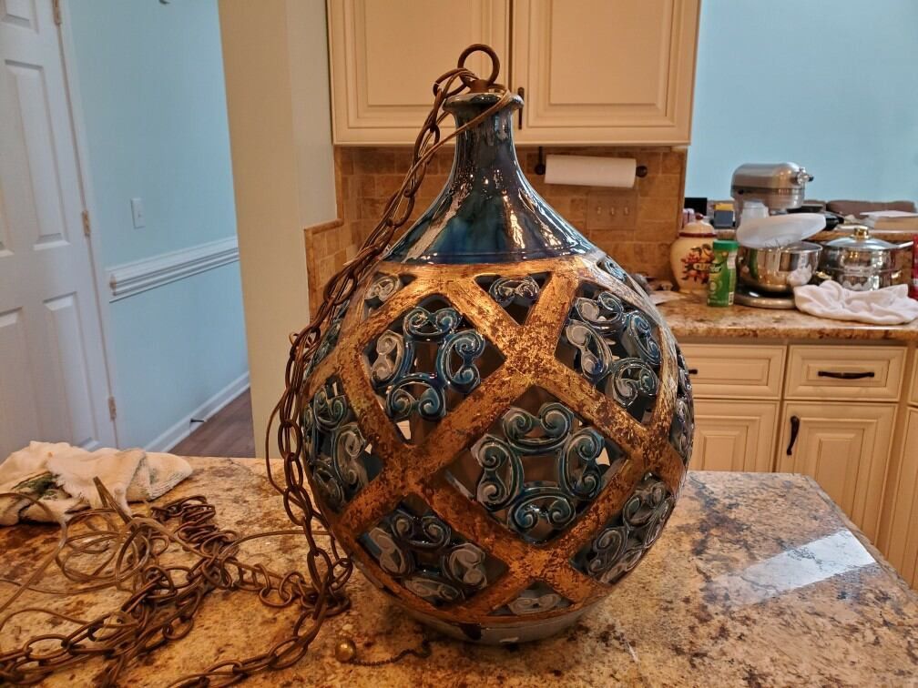 Moroccan style swag lamp