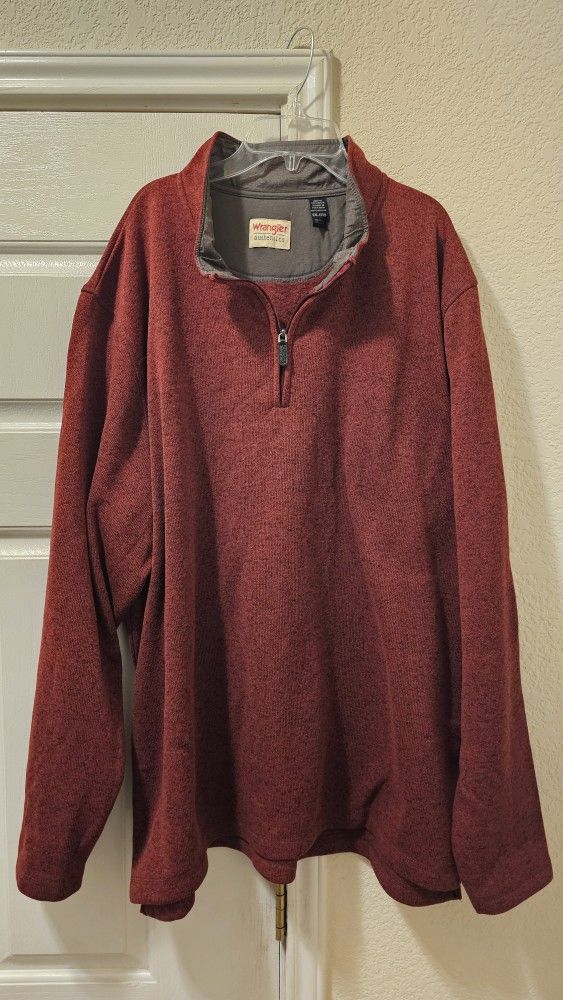 Wrangler Authentics Men’s 2XL Sweater Fleece Quarter-Zip Relaxed Fit