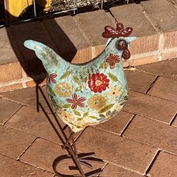 Farmhouse Deco Metal Rooster 10 x 5 x 17 New