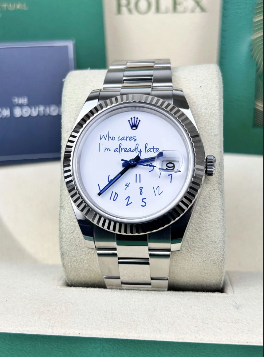 Rolex “Who Cares Im Already Late” Mens Datejust Swiss Watch