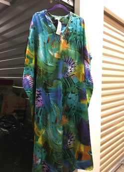 Casual robe, green multicolored 1-size fits all