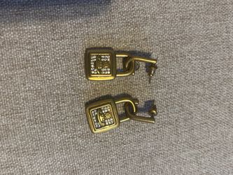 Gold-Tone Square Drop Earrings with Crystal Accents