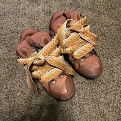 lanvin brown speckled effect designer shoes 