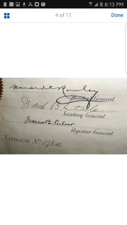 Society of the Sons of the American Revolution Certificate