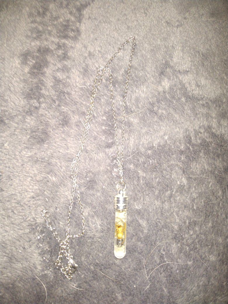 Yellow Sac Spider Necklace Handmade