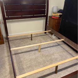 Full Size Brown Wooden Bed Frame – Free Delivery & Install