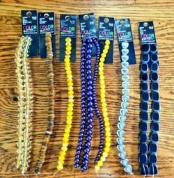 NWT 7 Strands Of Color Gallery Jewelry Beads For Crafts & Jewelry Making! Variety Of Colors & Shapes! Price For All!