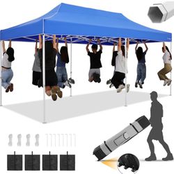 10x20 Heavy Duty Pop Up Canopy Tent, Outdoor Canopy Tents for Parties, Commercial Easy Up Canopy Wedding Event Tent, All Season Wind UV 50+ & Waterpro