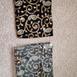 Beautiful black golden embroidered cushion covers total 5 size 15*15