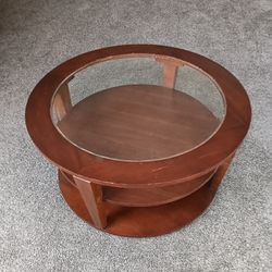 Round Glass Top Coffee Table 