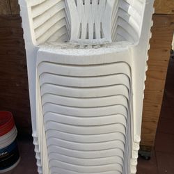 16 white chairs
