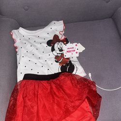 Minnie Mouse Shirt & Red Tutu