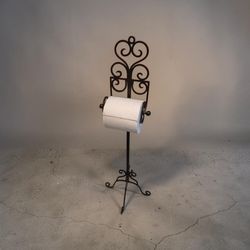 Vintage wrought iron toilet paper roll holder