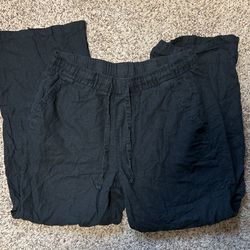 Black Linen Pants, M, Old Navy