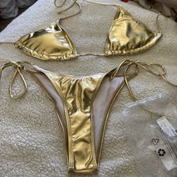Gold Bikini Set Size Small 