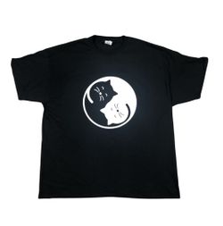 Ying Yang Cats T-shirt Black Size Lrg, XL, 2x, 3x Screen Printed 