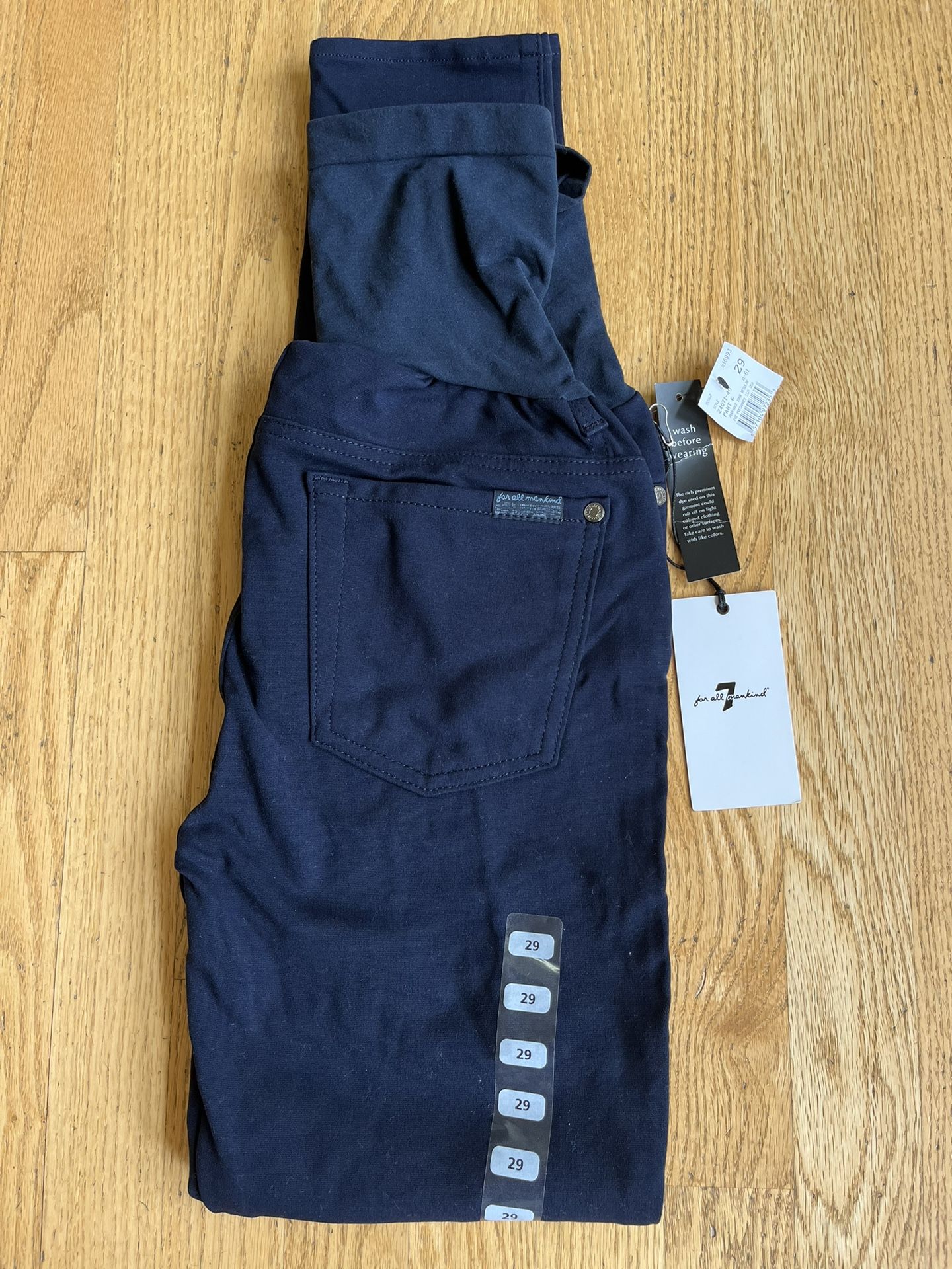 MATERNITY 7 for All Mankind Women Low Rise Straight Leg Black Jeggings US Size 29 New With Tags