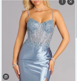 Sinclair Satin Corset Slit Formal Dress Windsor Store .