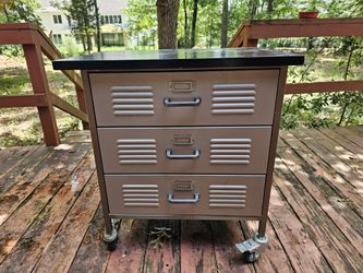 Pottery Barn Rolling Locker Desk Cabinet