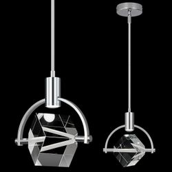 Pendant Ceiling Light Fixture Modern Mini Integrated LED Hanging Light, Crystal