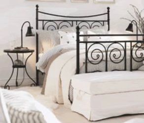 Ikea Noresund Full Size Bed Frame - Elegant Black Metal Bed