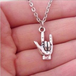 I Love You Sign Language Hot Necklace [Ask Bundle To Save Shipping Cost ) Thumbnail