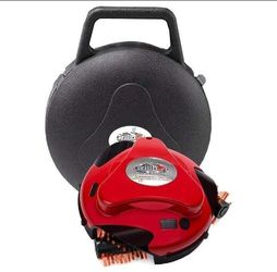 Grillbot Automatic Grill Cleaning Robot with Nylon Brushes, BBQ Grill Cleaner, Grill Brush, Grill Scraper, BBQ Accessories (Red Grillbot + Carry Case)