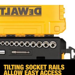 DEWALT Socket Set, 1/4-Inch & 3/8-Inch Drive, SAE/Metric, 34-Piece (DWMT73804)