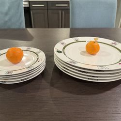 Royal Norfolk Greenbrier Garden Plates (2 sets, 10.5 inch and 7.5 inch)