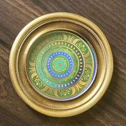 Circular Handmade Shri Yantra Trinket Tray