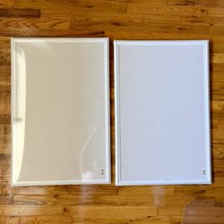 U Brands Farmhouse Linen Bulletin Boards, 30” x 20”, White Wood Frame