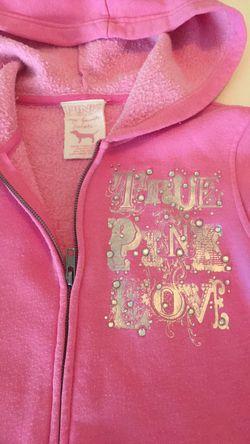 Vs pink Rhinestone hoodie