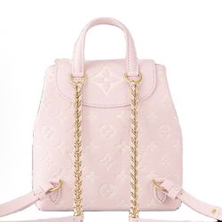 LOUIS VUITTON BACKUP Letter Embossed Magnetic Buckle Flip Open and Closkin Backpack Women's(792)57