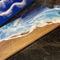 Large Charcuterie Board With Resin Ocean 