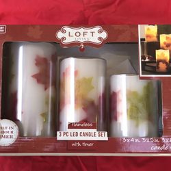 Home Decore LOFT LIVING 3 Pc LED Candle Set