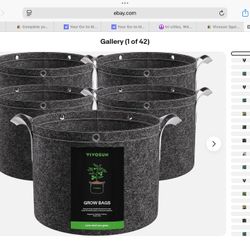 VIVOSUN 4 Pack 3 gallon Grow Bags Nonwoven Fabric Black